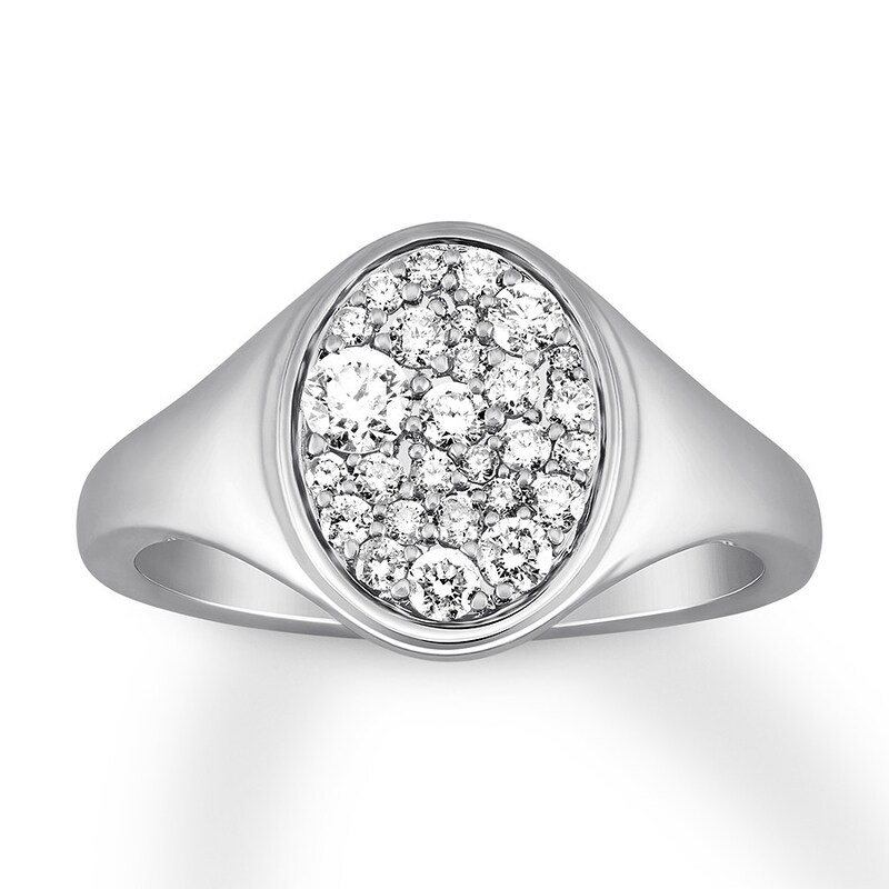 House of Virtruve Signet Ring 1/2 ct tw Diamonds 14K White Gold