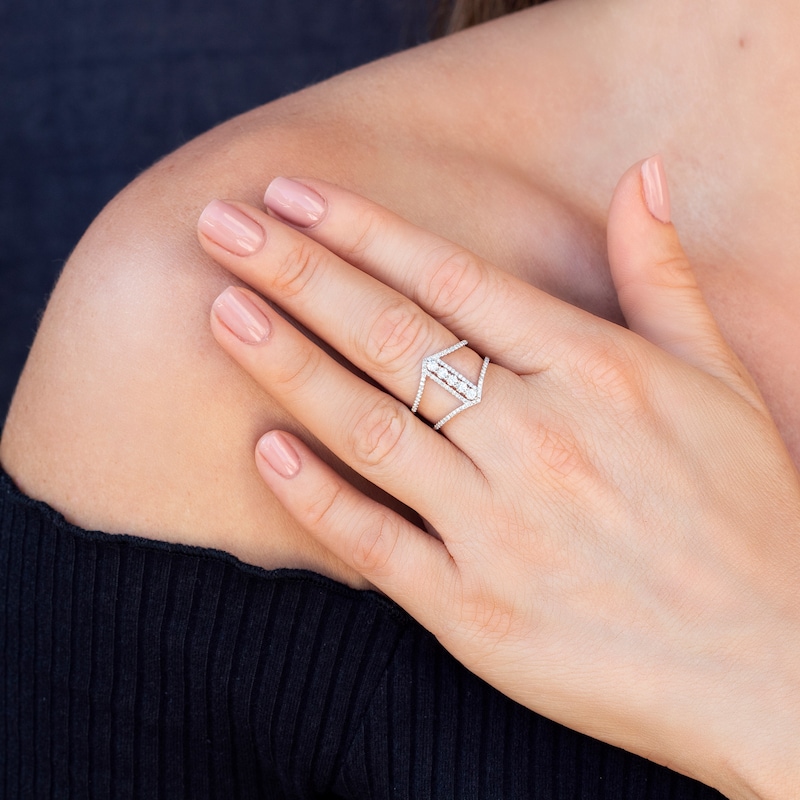 Main Image 4 of Shy Creation Ring 1/2 ct tw Diamonds 14K White Gold SC55005463