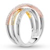 Thumbnail Image 2 of Shy Creation Ring 1/2 ct tw Diamonds 14K Tri-Color Gold SC55002585