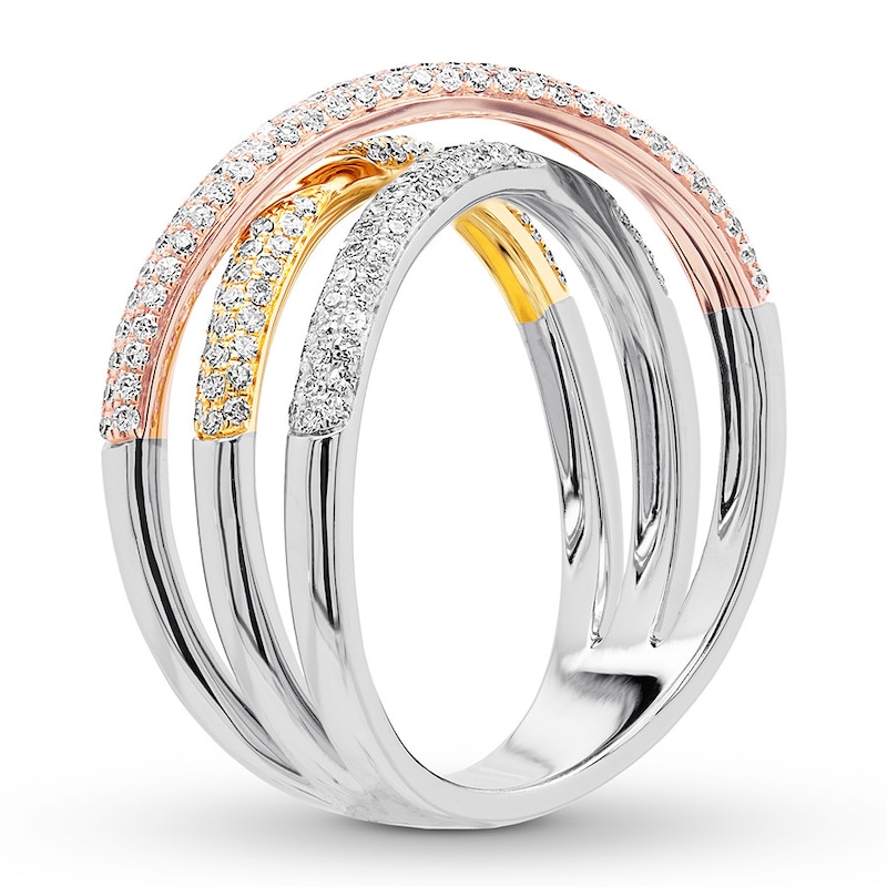 Main Image 2 of Shy Creation Ring 1/2 ct tw Diamonds 14K Tri-Color Gold SC55002585