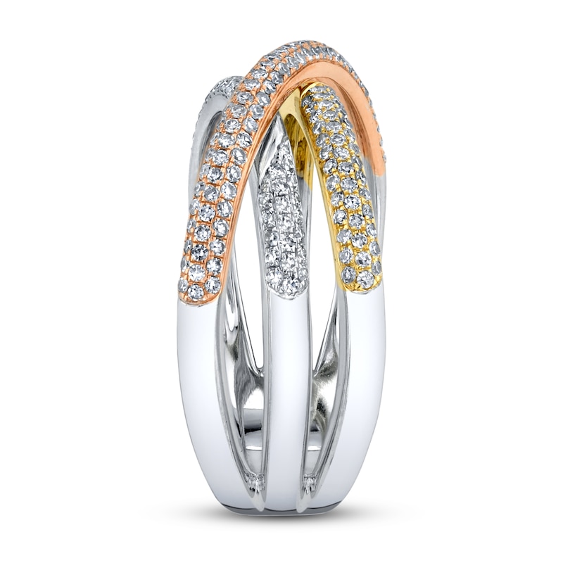 Main Image 3 of Shy Creation Ring 1/2 ct tw Diamonds 14K Tri-Color Gold SC55002585