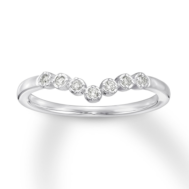 Diamond Contour Ring 1/15 ct tw Round 14K White Gold