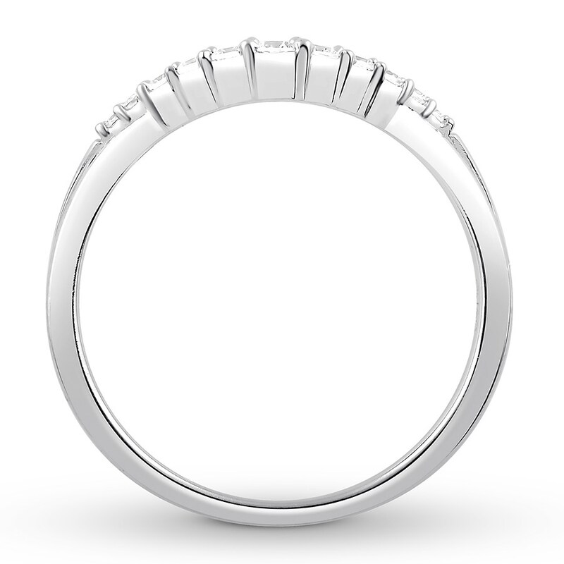 Main Image 2 of Diamond Contour Ring 1/6 carat tw Round 14K White Gold