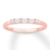 Thumbnail Image 0 of Diamond Anniversary Ring 1/5 ct tw Round/Baguette 10K Rose Gold