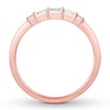 Thumbnail Image 1 of Diamond Anniversary Ring 1/5 ct tw Round/Baguette 10K Rose Gold