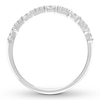 Diamond Anniversary Ring 1/6 ct tw Round/Baguette 14K White Gold