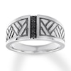 Thumbnail Image 0 of Men's Black Diamond Ring 1/5 carat tw 10K White Gold