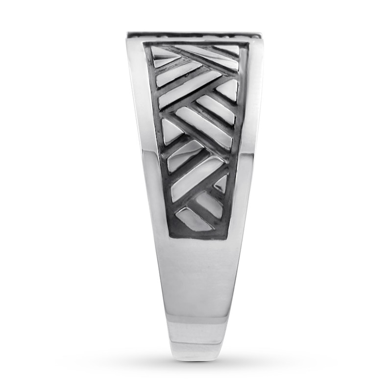 Men's Black Diamond Ring 1/5 carat tw 10K White Gold