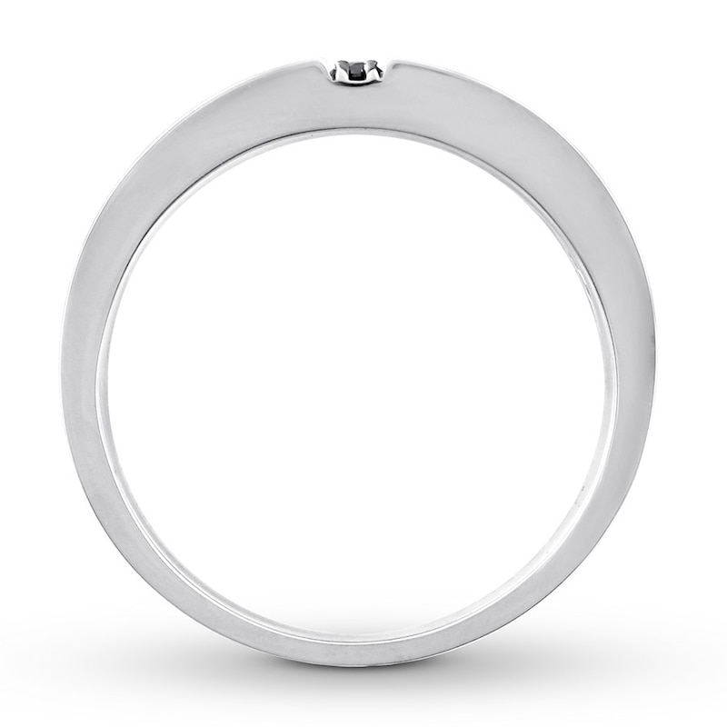 Men's Black Diamond Ring 1/5 carat tw 10K White Gold