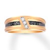 Thumbnail Image 1 of Men's Black Diamond Ring 1/4 ct tw 10K Yellow Gold