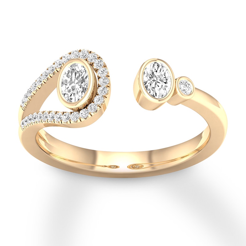 Main Image 1 of Diamond Deconstructed Ring 3/8 ct tw Oval/Round10K Yellow Gold