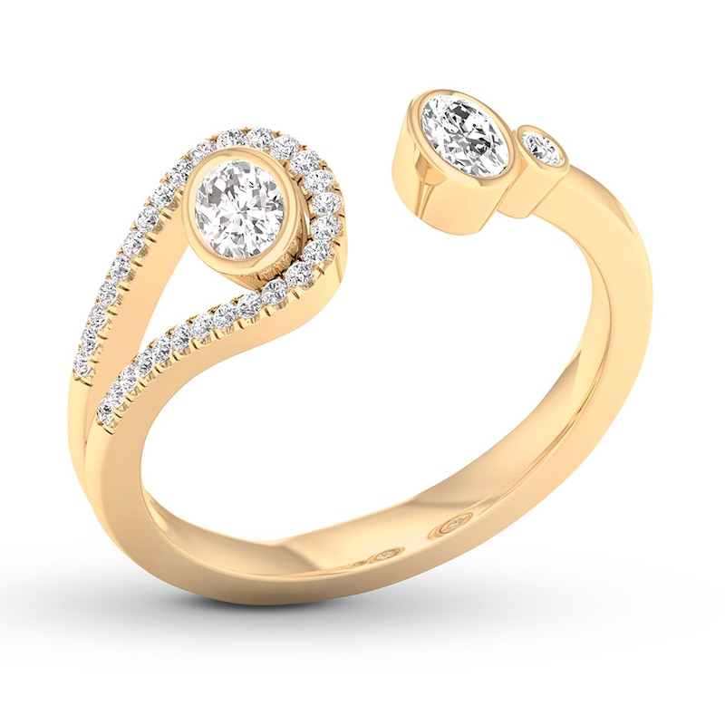 Main Image 4 of Diamond Deconstructed Ring 3/8 ct tw Oval/Round10K Yellow Gold