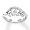 Thumbnail Image 0 of Diamond Ring 3/8 ct tw Baguette/Round 10K White Gold