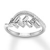 Thumbnail Image 0 of Diamond Ring 3/8 ct tw Baguette/Round 10K White Gold