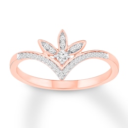 Diamond Promise Ring 1/8 carat tw Round 10K Rose Gold