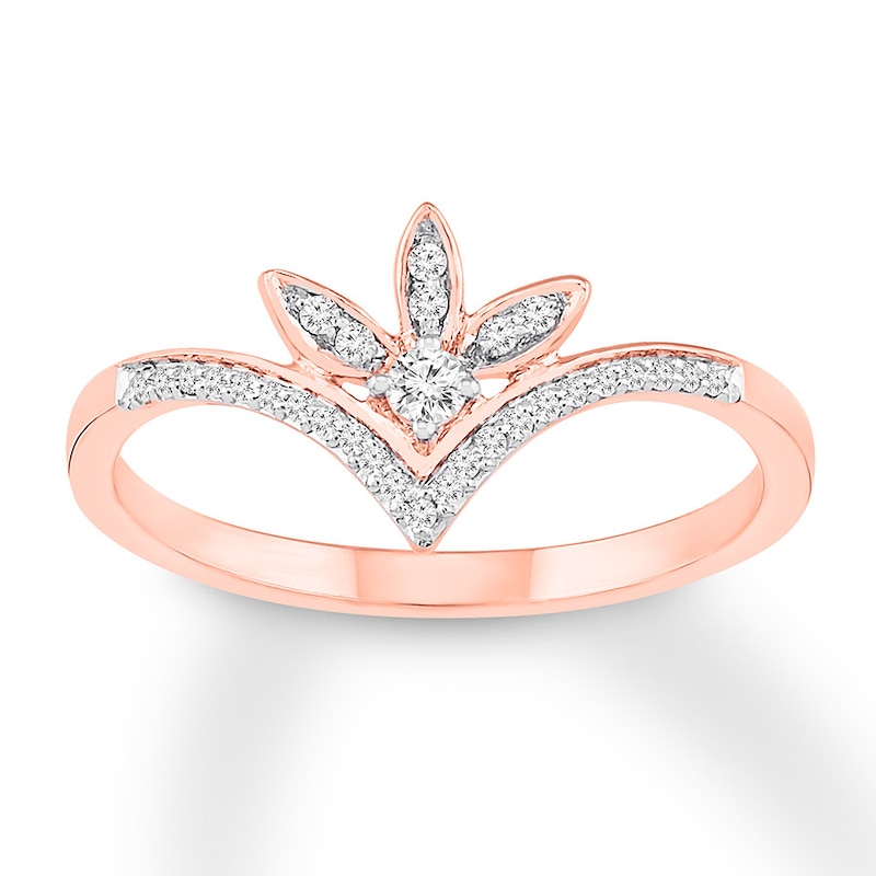 Main Image 1 of Diamond Promise Ring 1/8 carat tw Round 10K Rose Gold
