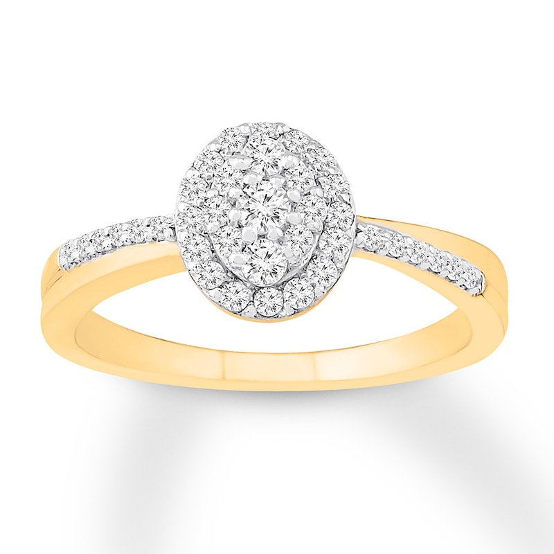 Diamond Promise Ring 1/3 ct tw Round 10K Yellow Gold