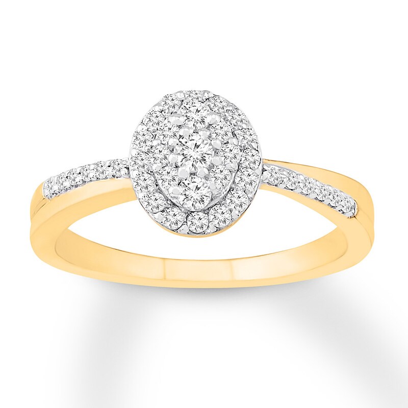 Diamond Promise Ring 1/3 ct tw Round 10K Yellow Gold