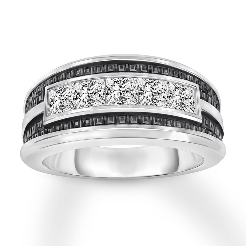 Men's Diamond Band 1 carat tw Square-cut 14K White Gold