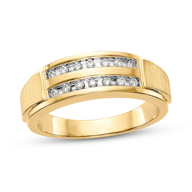 Men's Diamond Ring 1/5 ct tw Round 10K Yellow Gold