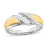 Thumbnail Image 0 of Men's 3-Stone Diamond Wedding Band 1/6 ct tw Round 10K Two-Tone Gold