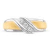 Thumbnail Image 1 of Men's 3-Stone Diamond Wedding Band 1/6 ct tw Round 10K Two-Tone Gold