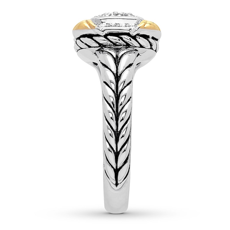 Diamond Ring 1/4 carat tw Round Sterling Silver/14K Gold