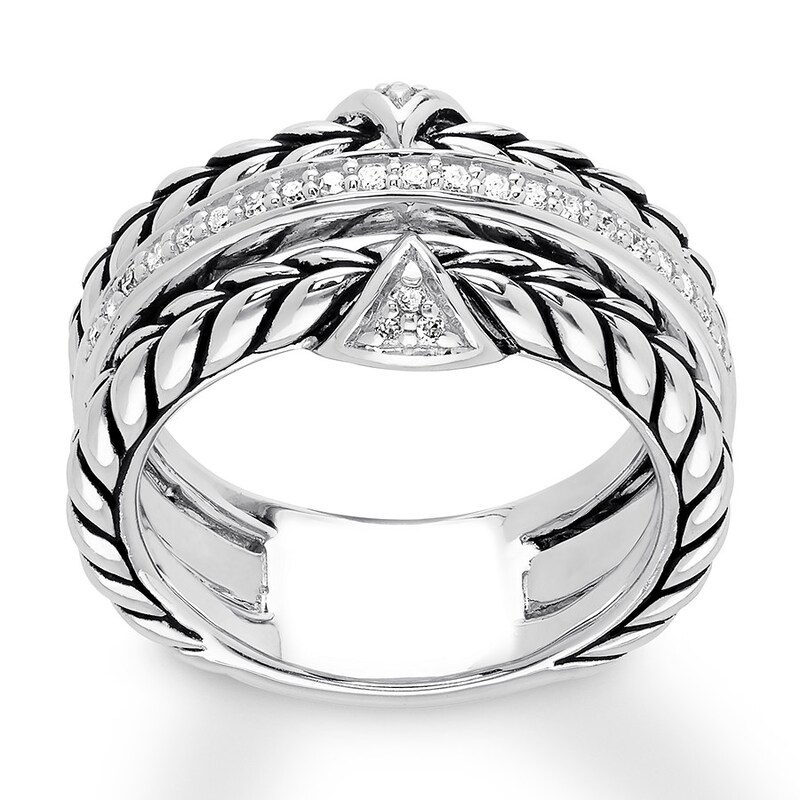 Main Image 1 of Diamond Ring 1/6 carat tw Round Sterling Silver