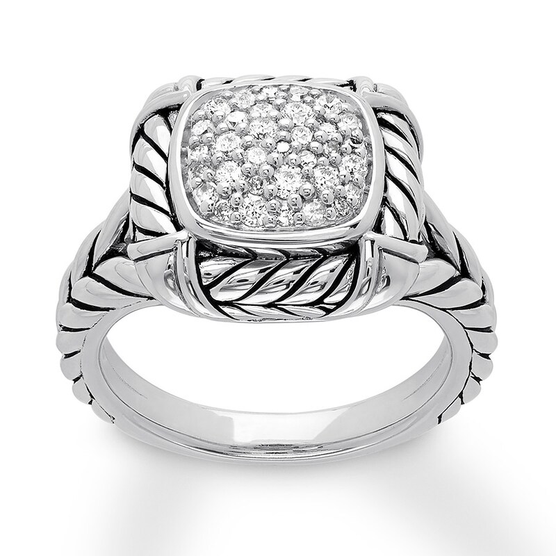 Diamond Ring 1/3 carat tw Round Sterling Silver
