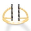 Black Diamond Deconstructed Ring 1/8 ct tw 10K Yellow Gold