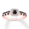 Thumbnail Image 0 of Black/White Diamond Promise Ring 3/8 ct tw 10K Rose Gold