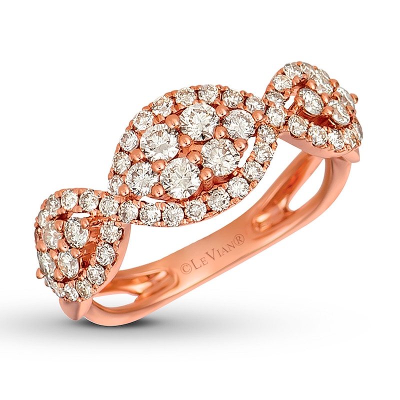 Le Vian Diamond Ring 7/8 ct tw Round 14K Strawberry Gold