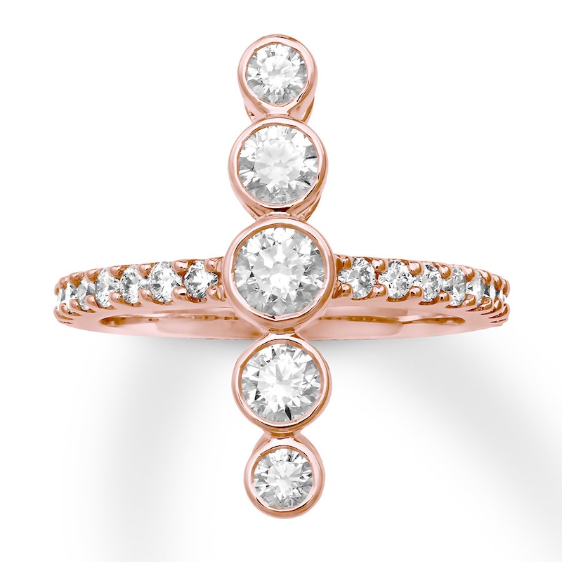 Diamond Ring 1-1/4 carats tw Round 14K Rose Gold