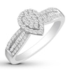 Thumbnail Image 3 of Diamond Promise Ring 1/3 ct tw Round/Baguette 10K White Gold