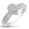 Thumbnail Image 3 of Diamond Promise Ring 1/3 ct tw Round/Baguette 10K White Gold