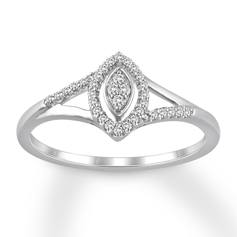 Diamond Promise Ring 1/8 carat tw Round 10K White Gold
