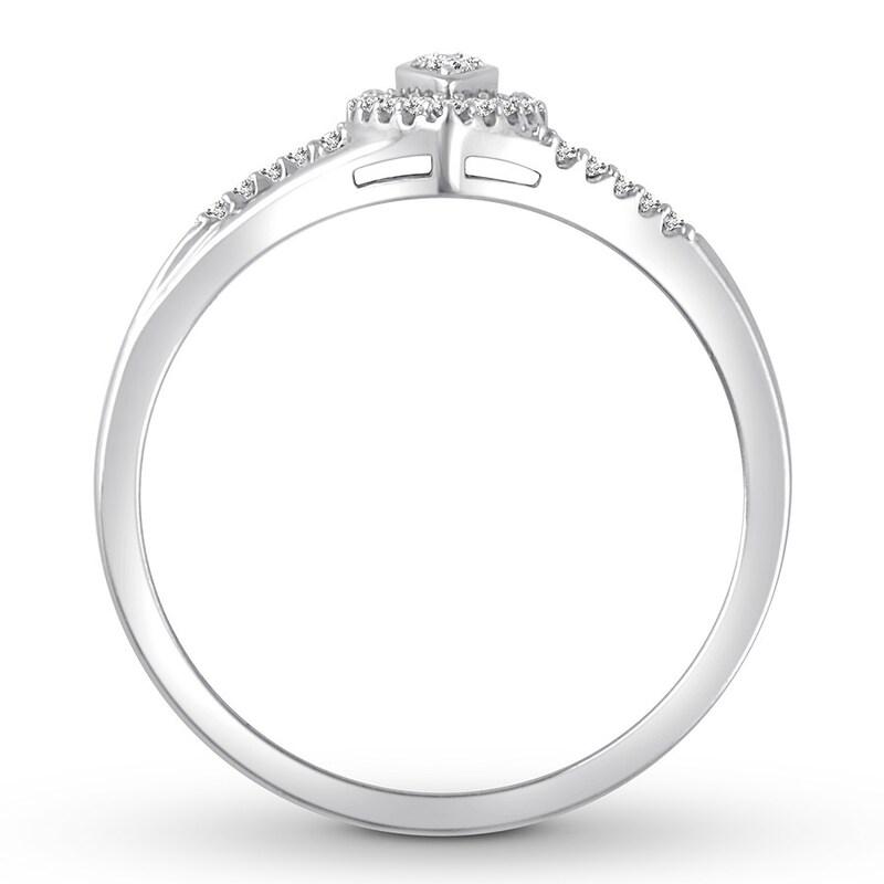 Main Image 2 of Diamond Promise Ring 1/8 carat tw Round 10K White Gold