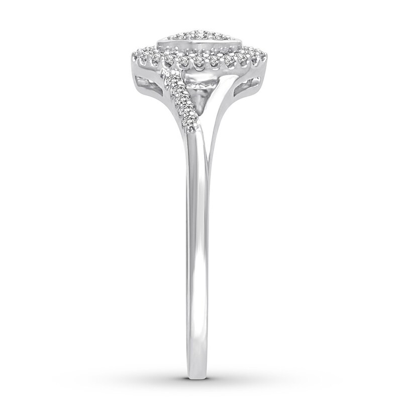 Main Image 3 of Diamond Promise Ring 1/8 carat tw Round 10K White Gold