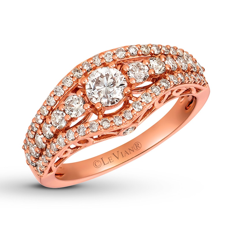 Le Vian Diamond Ring 1 ct tw Round 14K Strawberry Gold