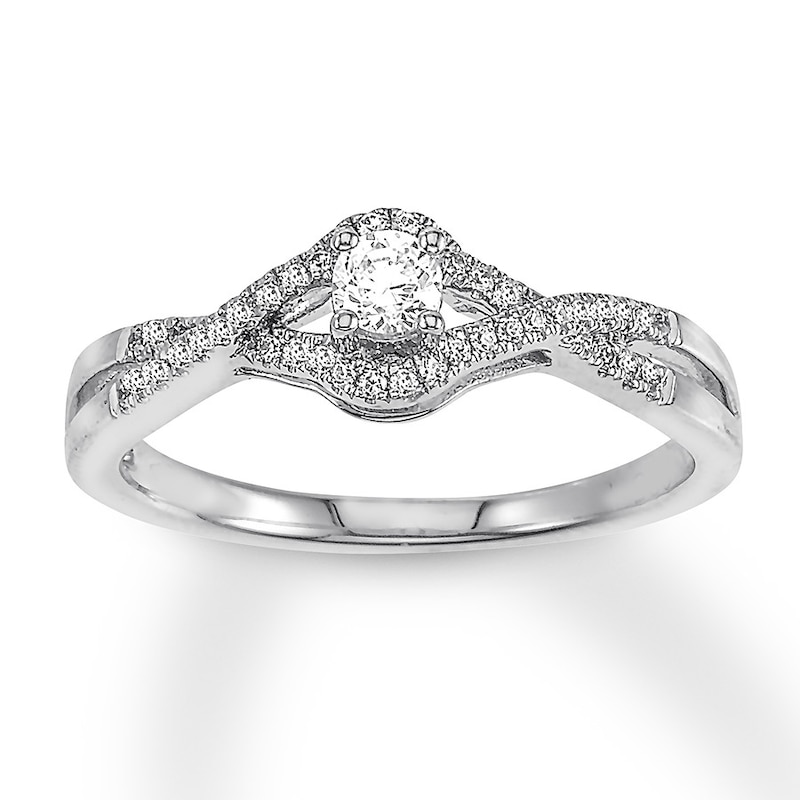 Diamond Promise Ring 1/4 carat tw Round 10K White Gold