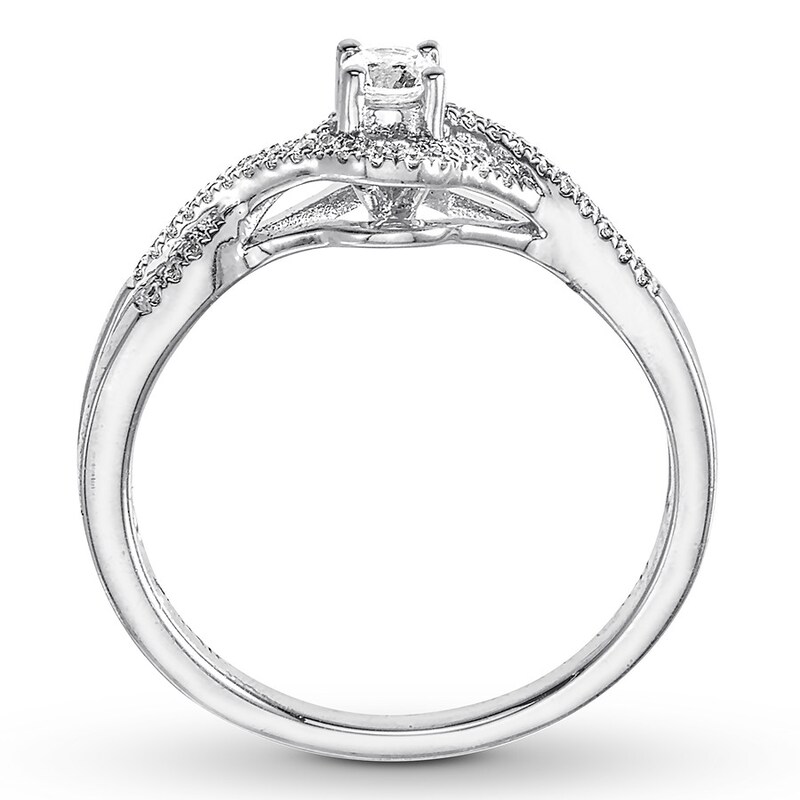 Diamond Promise Ring 1/4 carat tw Round 10K White Gold