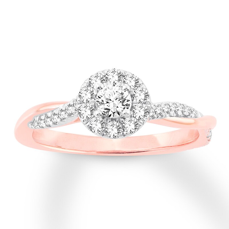 Main Image 1 of Diamond Promise Ring 1/2 carat tw Round 10K Rose Gold