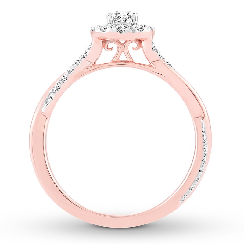 Main Image 2 of Diamond Promise Ring 1/2 carat tw Round 10K Rose Gold