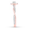 Thumbnail Image 3 of Diamond Promise Ring 1/2 carat tw Round 10K Rose Gold