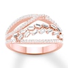 Diamond Ring 5/8 carat tw Baguette/Round 14K Rose Gold