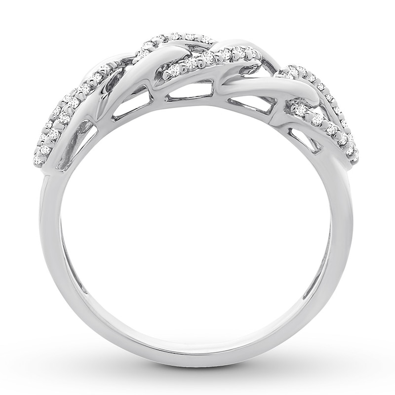 Diamond Link Ring 1/4 carat tw Round 10K White Gold