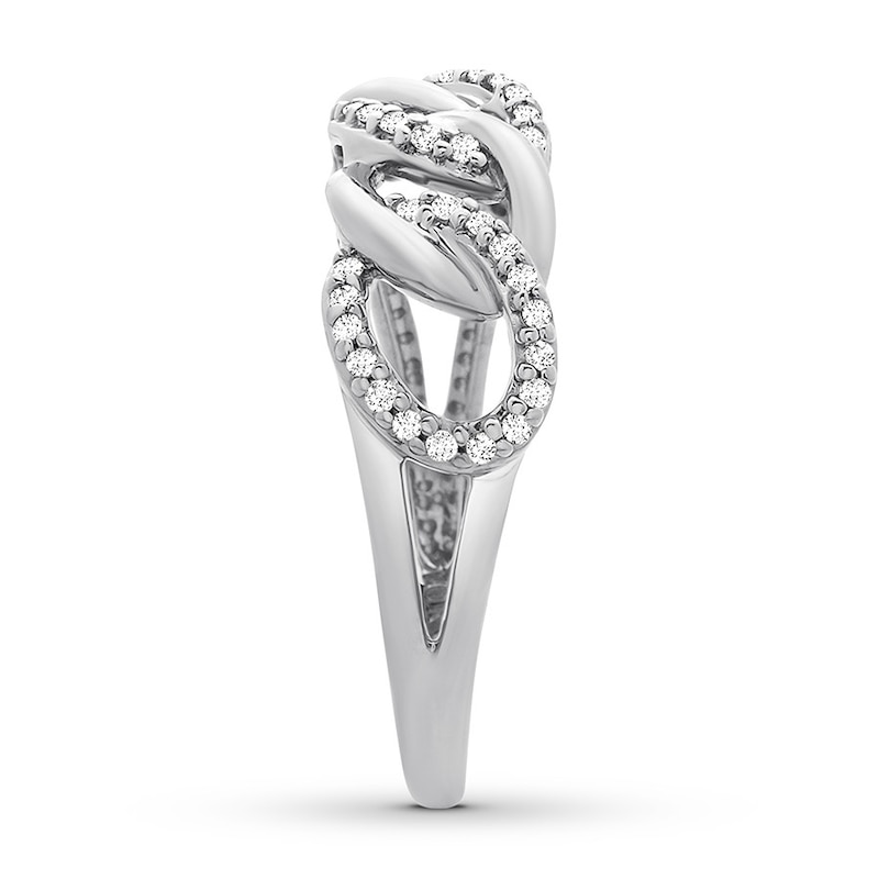 Diamond Link Ring 1/4 carat tw Round 10K White Gold