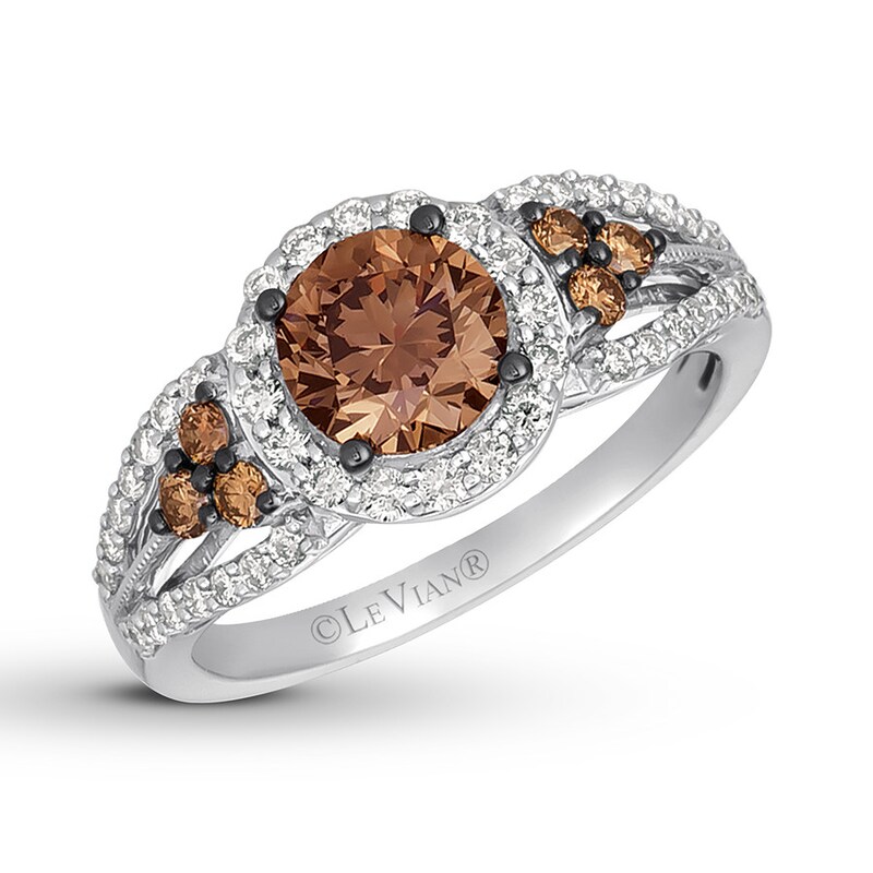 Main Image 1 of Le Vian Chocolate Diamond Ring 1-7/8 carats tw 14K Vanilla Gold