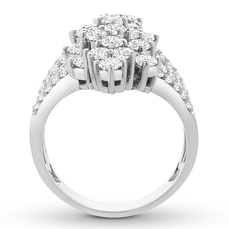 Diamond Ring 2-1/2 carats tw Round 14K White Gold