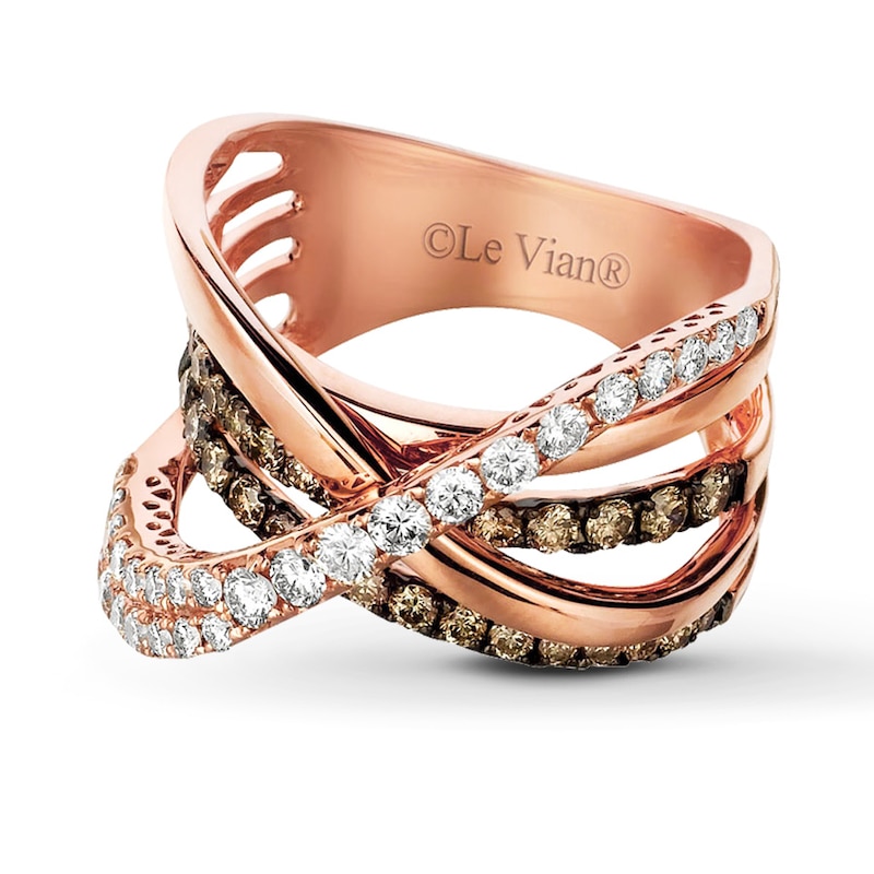 Le Vian Chocolate Diamonds 1-1/3 ct tw Ring 14K Strawberry Gold